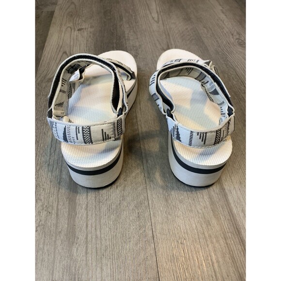 Teva Women’s Platform Sandals Size 6 White Black Strappy Comfort Sport Shoes - Picture 4 of 7